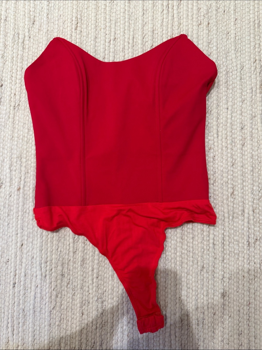 Superdown Red Strapless Corset Bodysuit